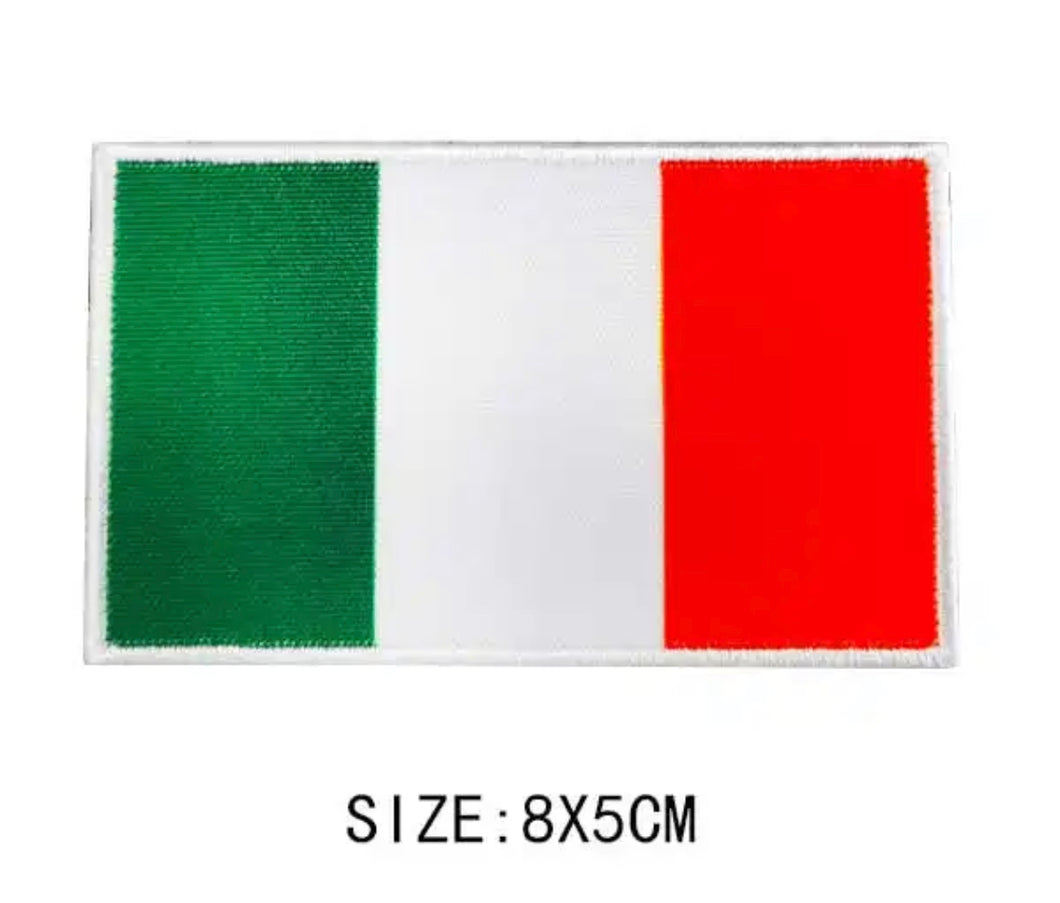 Italy Flag Embroidery Patches Iron on Transfer Patches Applications for Clothes.