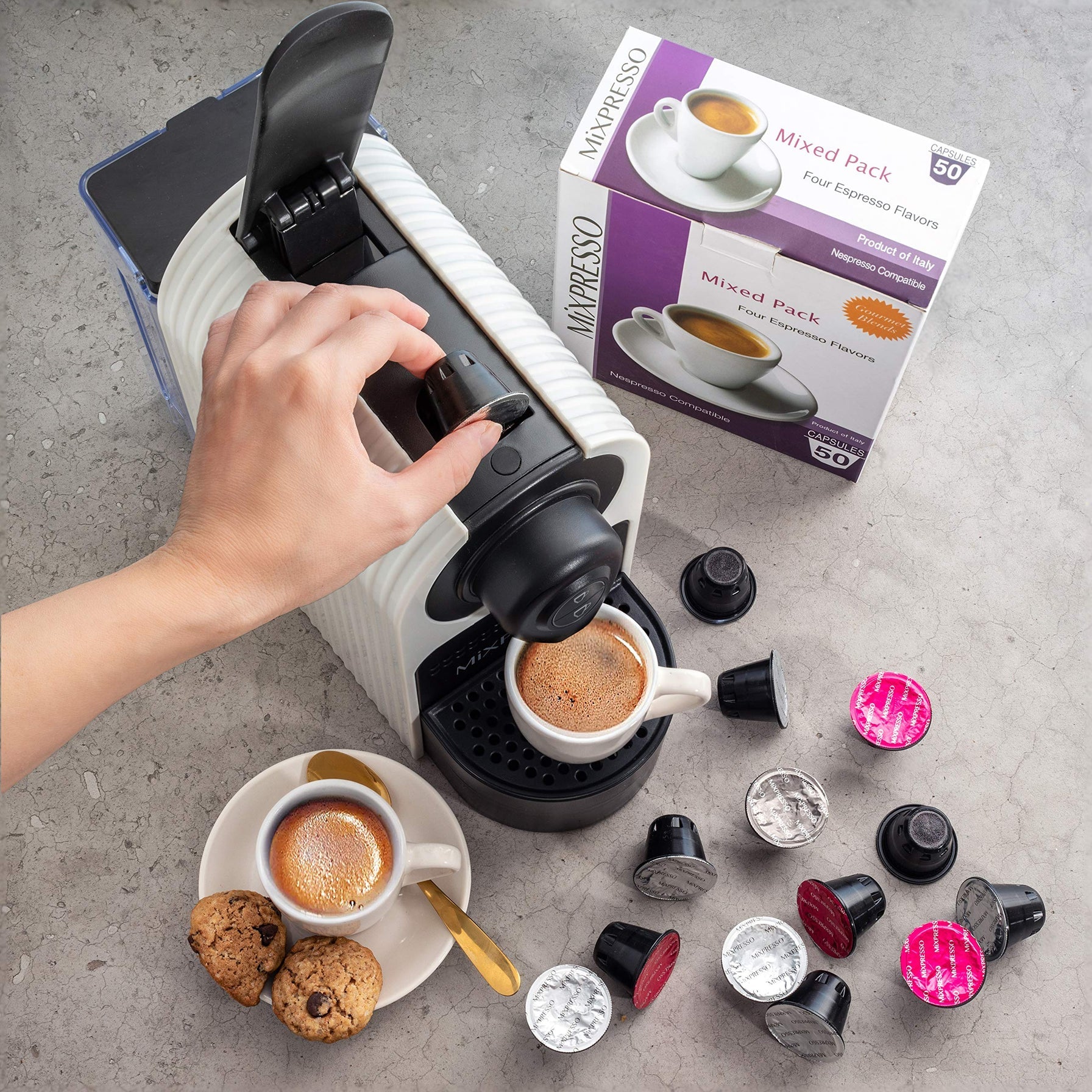 Mixpresso Espresso Machine for Respresso Compatible Capsule, Single Se –  Delizioso Gourmet