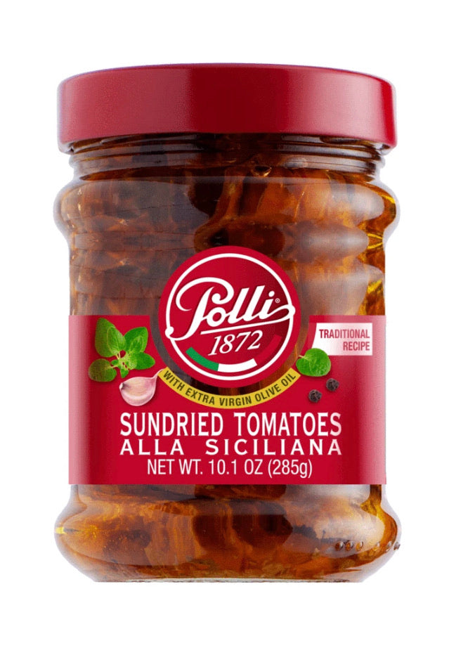 Polli Sundried Tomatoes Sicilian Style, 10.1oz  ( Case of 12Jars)