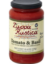 Load image into Gallery viewer, Zuppa Rustica Tomato &amp; Basil Soup, with Fresh Calabrian Basil (4-Jars)
