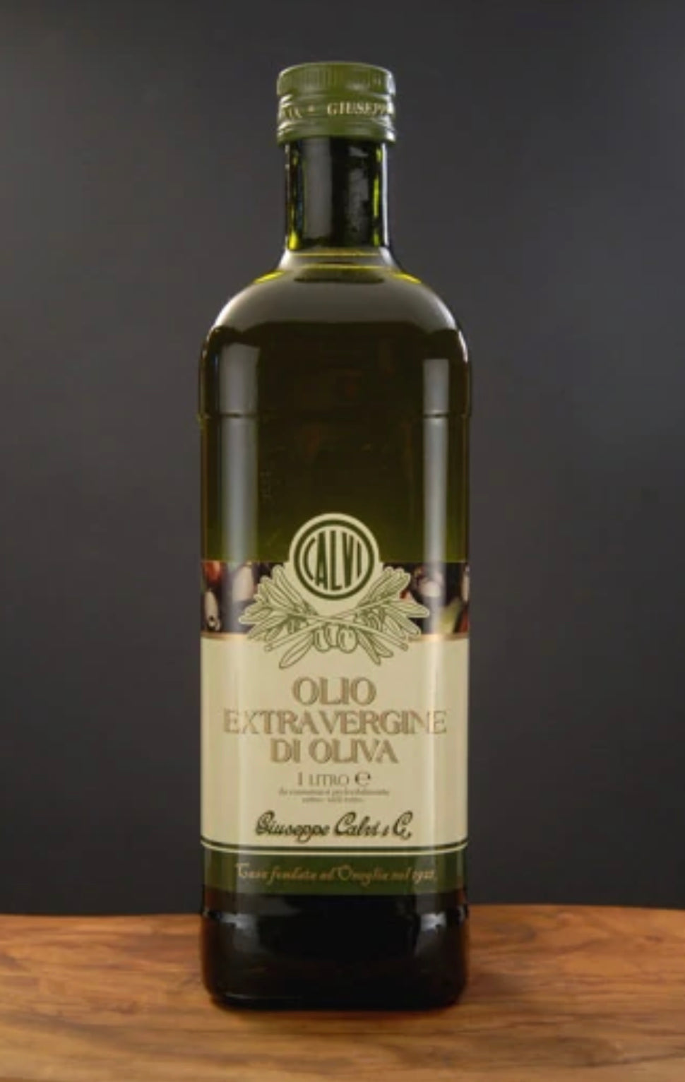 Calvi Extra Virgin Olive Oil 100% Italian Oil, 1 Liter Glass