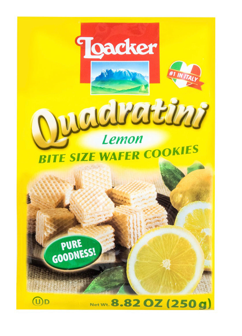 Loacker Quadratini Lemon Cube Wafers - 8.8 oz (3-Pack Special)