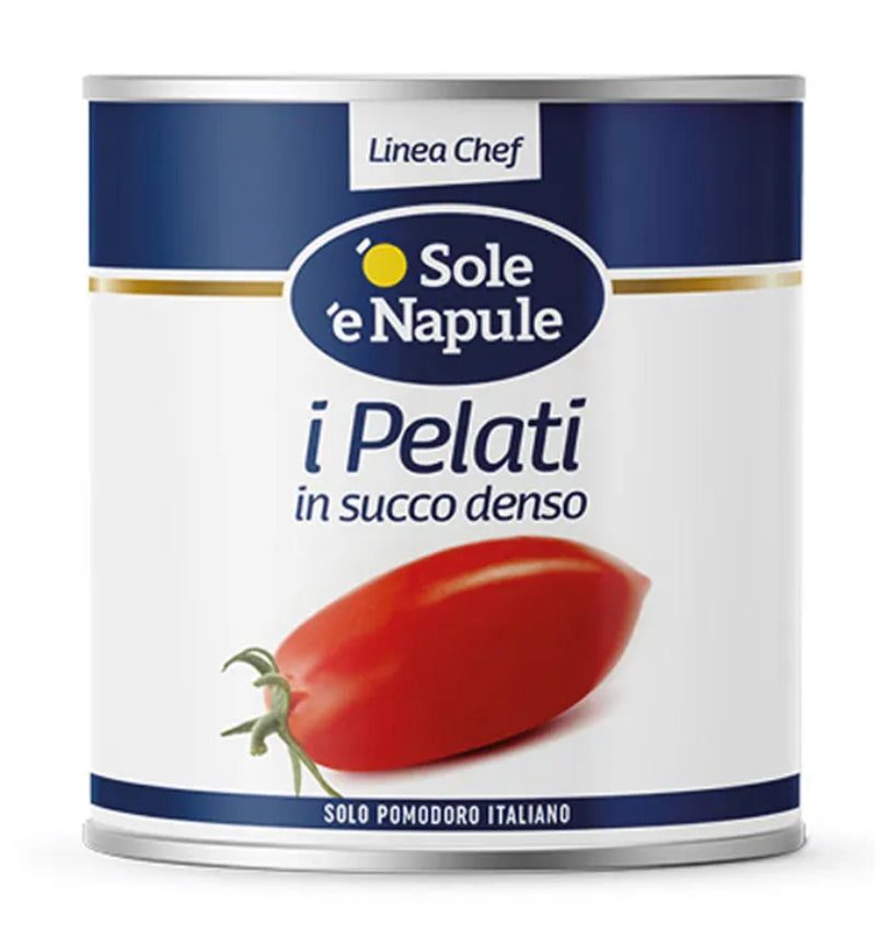 O Sole e Napule Peeled Tomato with Basil 3.4kg (6-Large Chef Line Cans) in