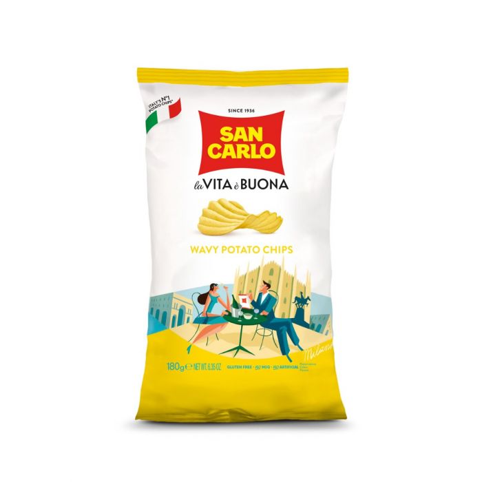 San Carlo - WAVY POTATO CHIPS (180gr 6.35Oz)