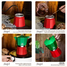 Load image into Gallery viewer, Italy Flag / Moka Espresso Coffee Maker (3-Cup
