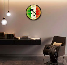 Load image into Gallery viewer, Italian Language Smart Wall Clock Italy Flag with Map Patriotic Home Decor Modern Design Sound Activated Night Light Wall Clock
