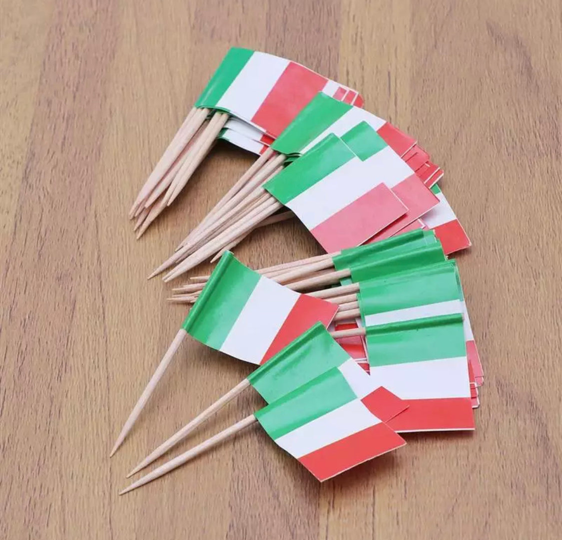 100 Pcs Italy Flag Italian Toothpick Flags, Small Mini Stick Cupcake T ...