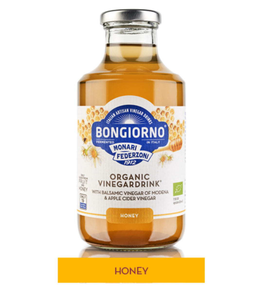 Bongiorno Organic Balsamic Honey Vinegar Drink with Apple Cider 6.9 oz (6-Pack)