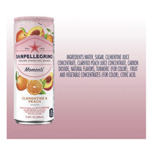 Load image into Gallery viewer, San Pellegrino Clementine &amp; Peach Sparkling Water 6/Pack Cans.
