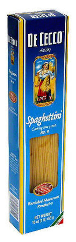 De Cecco Spaghettini, No.11 - 16 oz (Pack of 20)