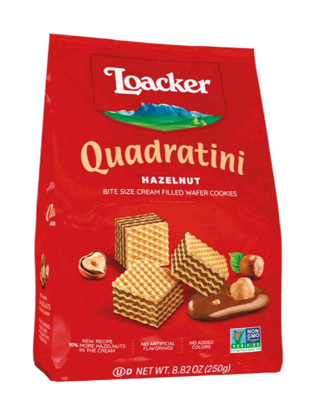 Loacker Quadratini Hazelnut Cube Wafer - 8.82 oz (3- Pack Special)