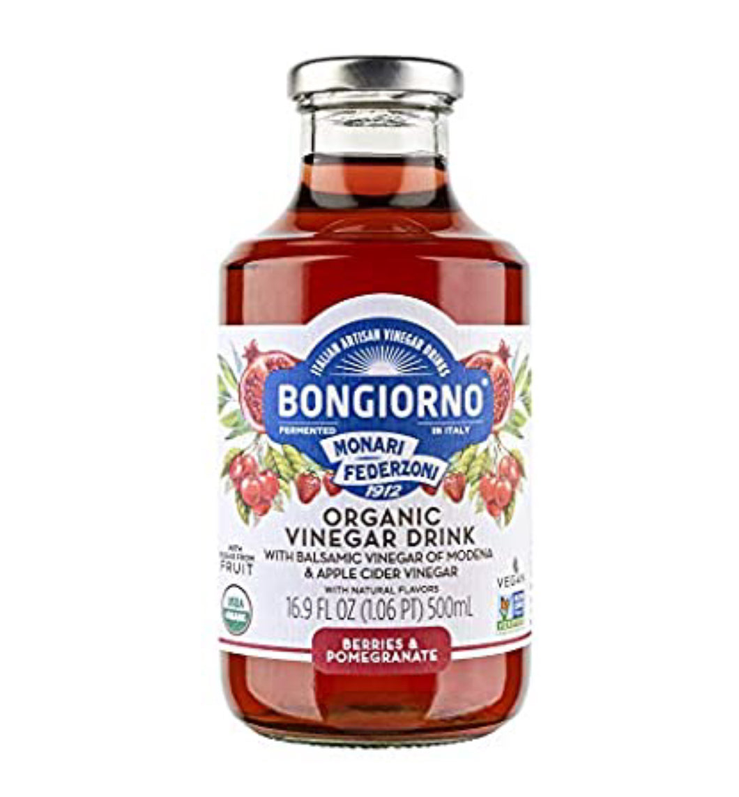 Bongiorno Organic Berries & Pomegranate Balsamic & Apple Cider Vinegar 16.9oz (6-Pack)