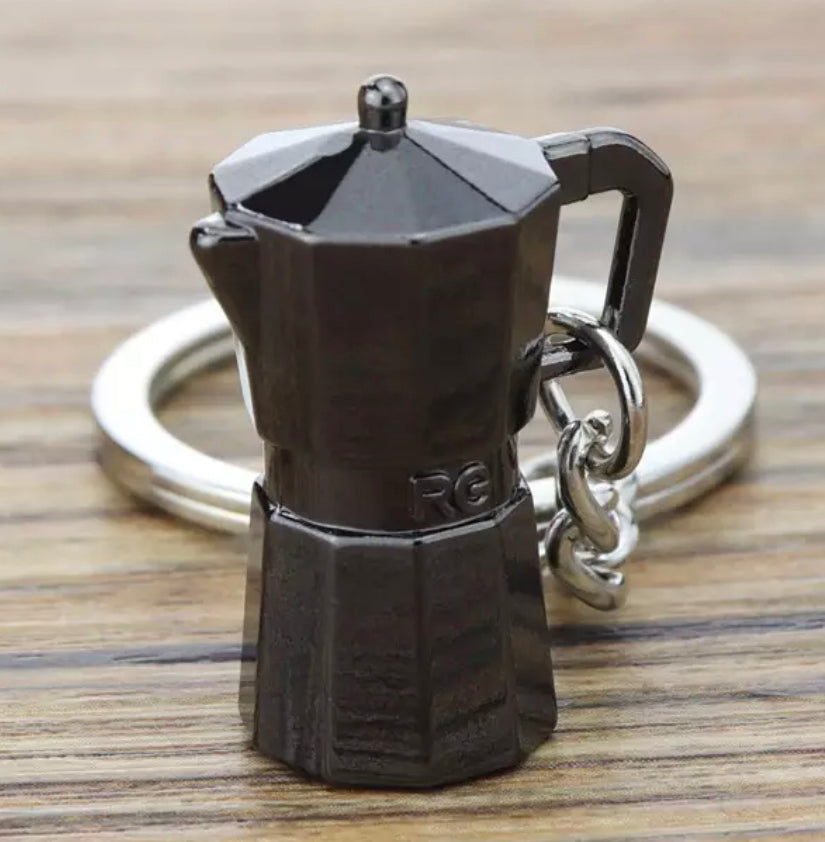 Keychain / King 3/D - Moka Coffee Keychain / Black