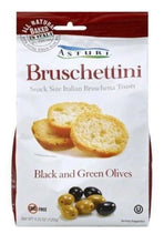 Load image into Gallery viewer, Bruschettini Toasts with Black and Green Olives by Asturi - 4.2 oz.(12-Pack Special)
